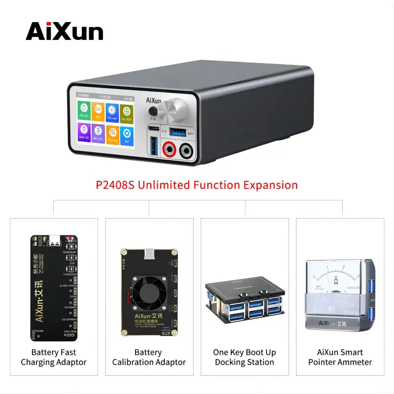AIXUN P2408S 5 Pcs Intelligent Stabilized Power Supply with iPhone 11 Series Cable