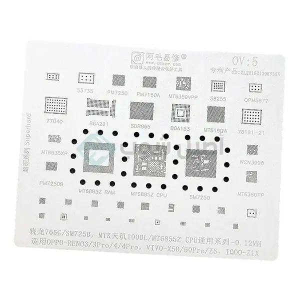 AMAOE OV5 BGA Reballing Stencil for OPPO VIVO