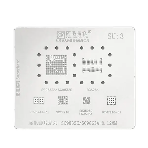 AMAOE SU3 BGA Reballing Stencil for SPD UNISOC