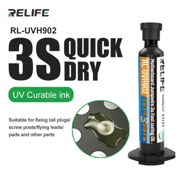 RELIFE RL-UVH902 UV Fast 3 Seconds Transparent Curing Solder Mask - Image 2