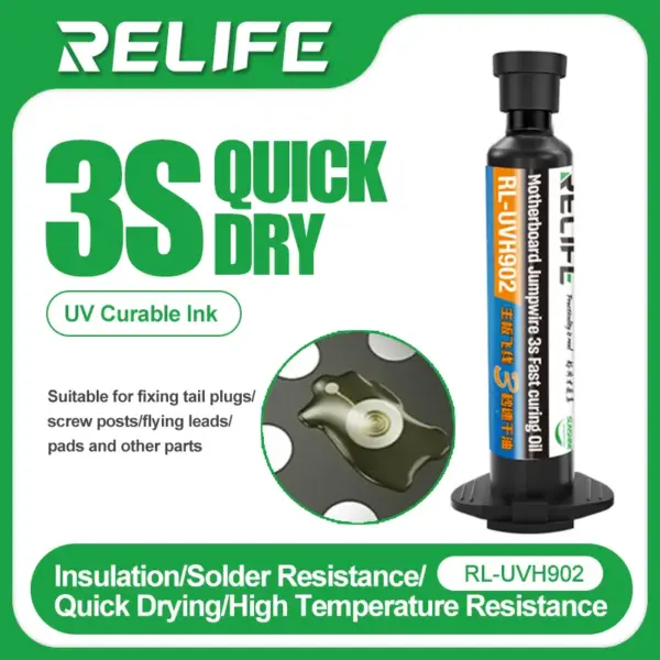 RELIFE RL-UVH902 UV Fast 3 Seconds Transparent Curing Solder Mask - Image 4