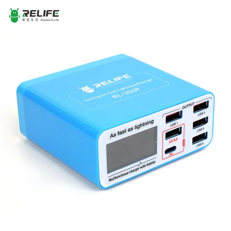 RELFIE RL-304P Smart 6-Port Digital Display Lightning Charger
