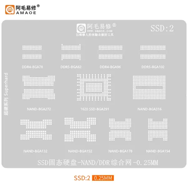 AMAOE SSD2 BGA Reballing Stencil