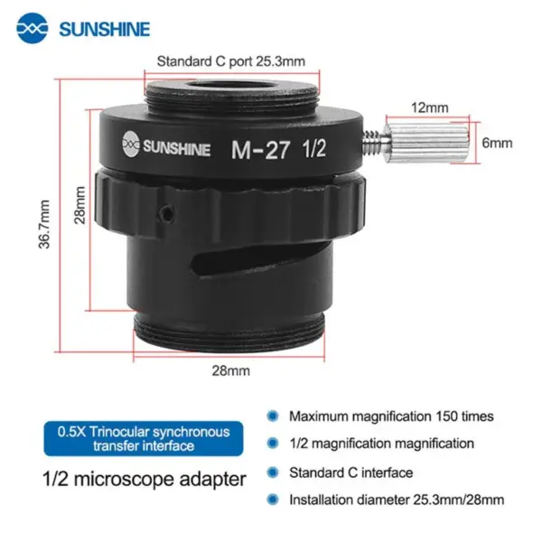 SUNSHINE M-27 1/2 Stereo Microscope CTV - Image 2