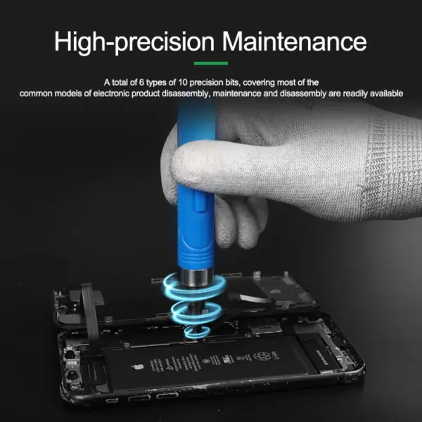 RELIFE SD-22E Precision Wireless Electric Screwdriver Speed Strong Power Quick Disassembly with 10 Screwdriver Heads - Image 3