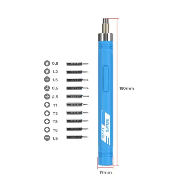 RELIFE SD-22E Precision Wireless Electric Screwdriver Speed Strong Power Quick Disassembly with 10 Screwdriver Heads - Image 2