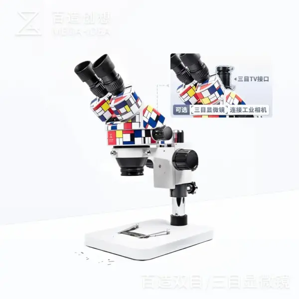 QIANLI Mega-idea Three Eye Microscope 7X 45 Zoom for Motherboard Element PCB Flex Cable Detection Repair Binocular Microscope - Image 2