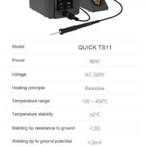 QUICK TS11 90W Smart Precision Soldering Station With Integrated Soldering Tip Motherboard IC Repair Electronic Welding Iron - Image 6