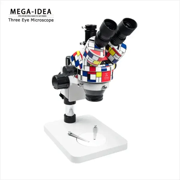 QIANLI Mega-idea Three Eye Microscope 7X 45 Zoom for Motherboard Element PCB Flex Cable Detection Repair Binocular Microscope