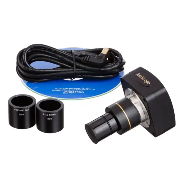 AMSCOPE 10MP USB 2.0 Color CMOS C-Mount Microscope Camera with Reduction Lens - Image 2