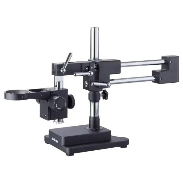 AMSCOPE Heavy Duty Double-Arm Black Boom Stand