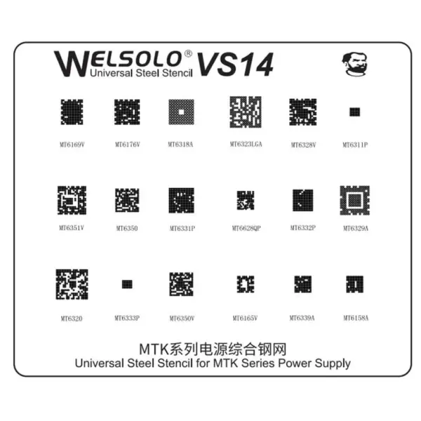 WELSOLO VS14 MT Power MTK Series BGA Reballing Stencil