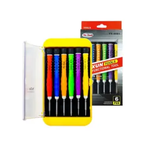YAXUN YX6081C SCREWDRIVER SET T4,T5,T6,+1.5,-1.5,★0.8