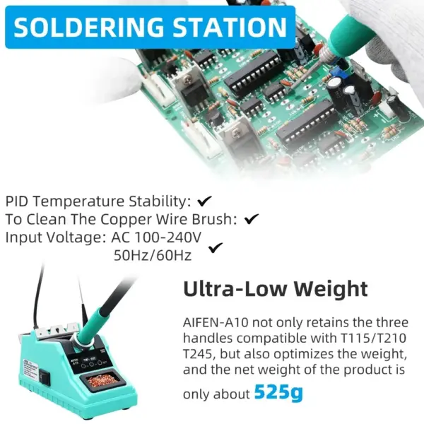 AIFEN A10 ALL-IN-ONE SOLDERING STATION COMPATIBLE FOR T210 / T245 / T115 HANDLE - Image 3