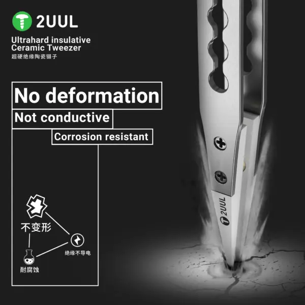 2UUL TW31 Ultrahard insulative Ceramic Tweezer for Precise Phone Board Repair - Image 5