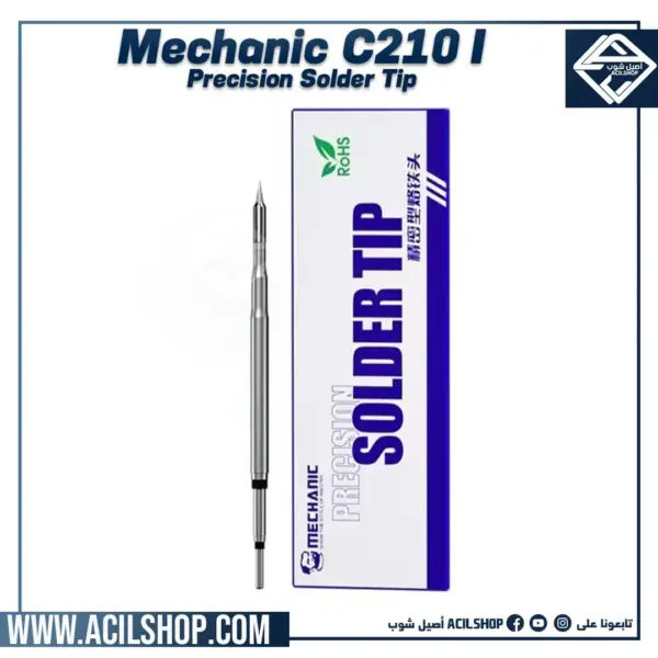 MECHANIC Original Precision Soldering Iron Tip C210 TI  Heating Up in 1s Pointed Tip Elbow Blade Soldering Iron Core