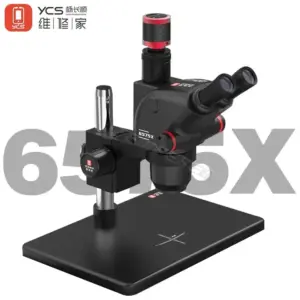 YCS 6575X Ultra HD Trinocular Microscope with Large Base for Phones PCB Welding Microscope - Image 2