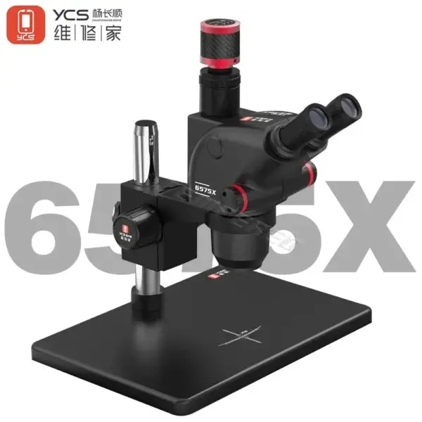 YCS 6575X Ultra HD Trinocular Microscope with Large Base for Phones PCB Welding Microscope - Image 2