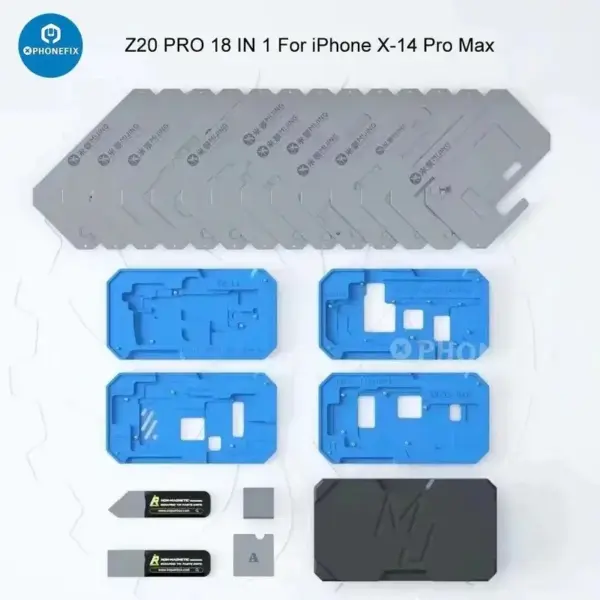 MiJing Z20 Pro 25in1 Magnetic Stencil Platform For iPhone X-16 PRO MAX Motherboard Middle Layer Reballing Soldering Tool Kit - Image 11