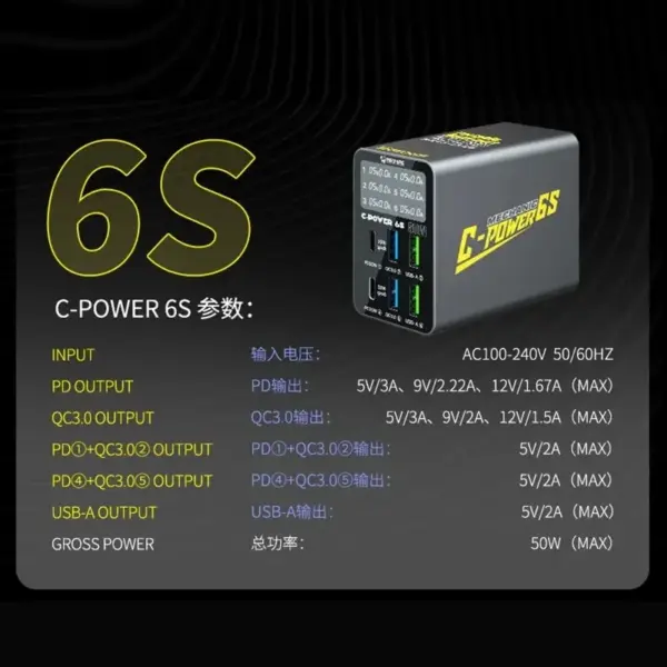 MECHANIC C-POWER 6S USB INTERFACES QUICK CHARGER LCD - Image 2