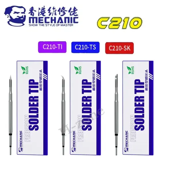 MECHANIC Original Precision Soldering Iron Tip C210 TI  Heating Up in 1s Pointed Tip Elbow Blade Soldering Iron Core - Image 2