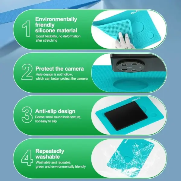 RELIFE RL-004DP Professional Film Silicone Pad Multi-Function Anti-Skid Mat For Repair Mobile Phone Flat Panel Repair Work Mat - Image 5