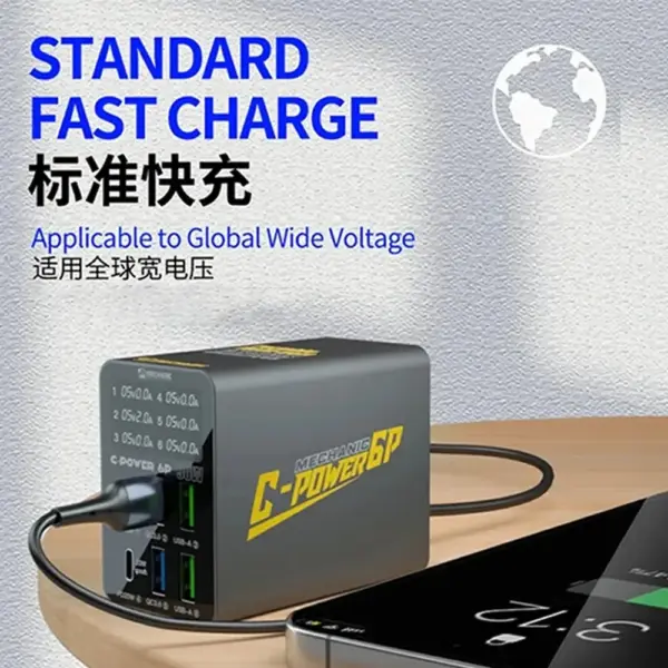 MECHANIC C-POWER 6S USB INTERFACES QUICK CHARGER LCD