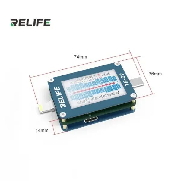 RELIFE TB-09 Charging Port Tester Tail Plug Dock Support Lightning and Type-C interface devices for IPhone HUAWEI Samsung XM - Image 2