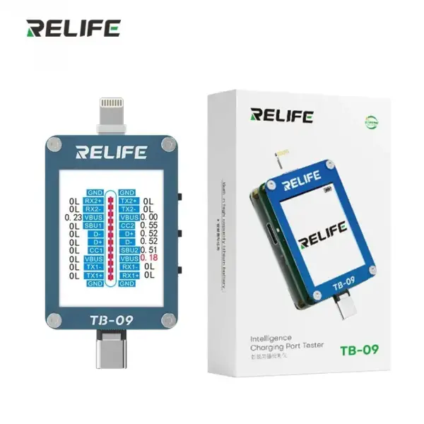 RELIFE TB-09 Charging Port Tester Tail Plug Dock Support Lightning and Type-C interface devices for IPhone HUAWEI Samsung XM - Image 3