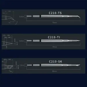 MECHANIC Original Precision Soldering Iron Tip C210 TI  Heating Up in 1s Pointed Tip Elbow Blade Soldering Iron Core - Image 6