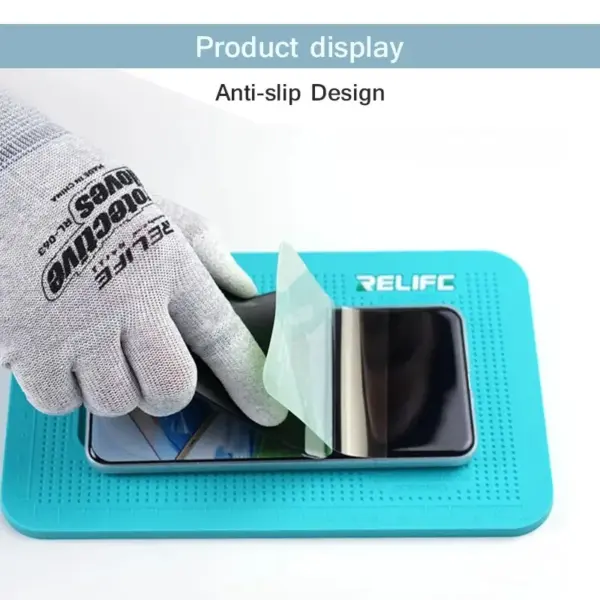 RELIFE RL-004DM Special Film Professional Anti-slip Silicone Pad with Camera Protection Area for Mobile Phone Repair - Image 5