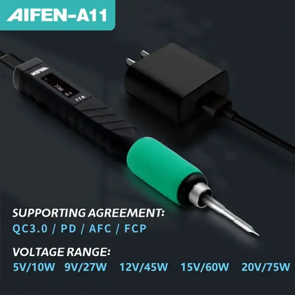 AIFEN A11 USB Soldering Station Charging Soldering Iron Portable For Cell-Phone Repair Welding Tools Compatible C210 Handle - Image 5