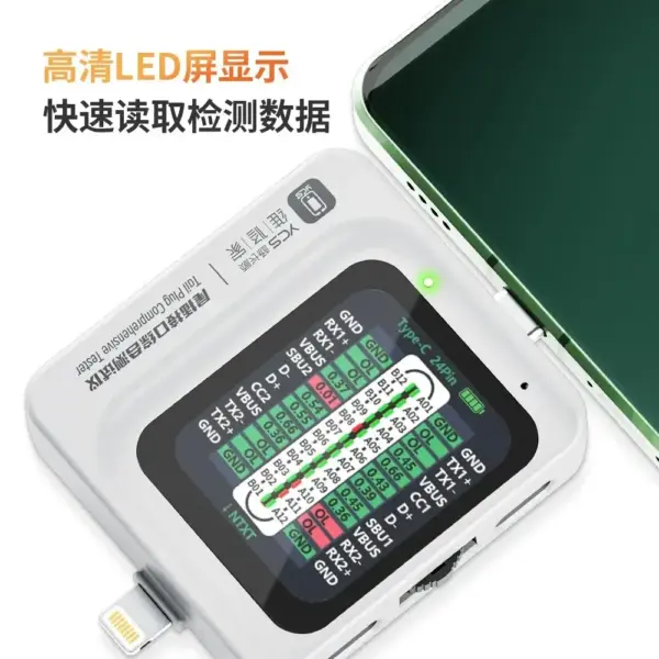 YCS TNS360 Tail Plug Comprehensive Analysis Tester for Lightning & Type-C Interface Devices - Image 2