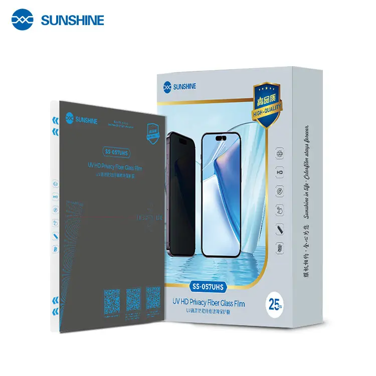 SUNSHINE SS-057UHS UV HD Anti-Peeping Fiber Glass Protective Film 25pcs/box - Image 3