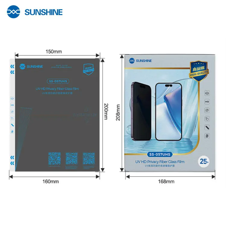 SUNSHINE SS-057UHS UV HD Anti-Peeping Fiber Glass Protective Film 25pcs/box - Image 2