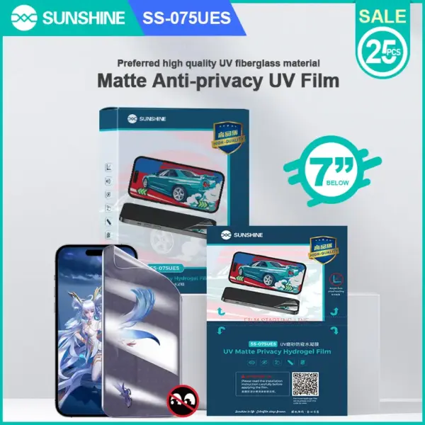 SUNSHINE SS-075UES UV matte anti-peeping hydrogel film 7" 25pcs/box