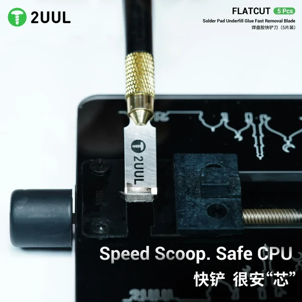 2UUL DA28 05PCS FLATCUT SOLDER PAD UNDERFUILL GLUE FAST REMOVAL BLADE - Image 5