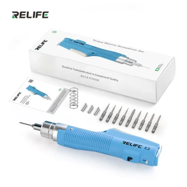 RELIFE E2 Torque Electric Screwdriver Set Multi-speed Adjustable Torque ,Adjustable Forward and Reverse Rotation Repair Tools