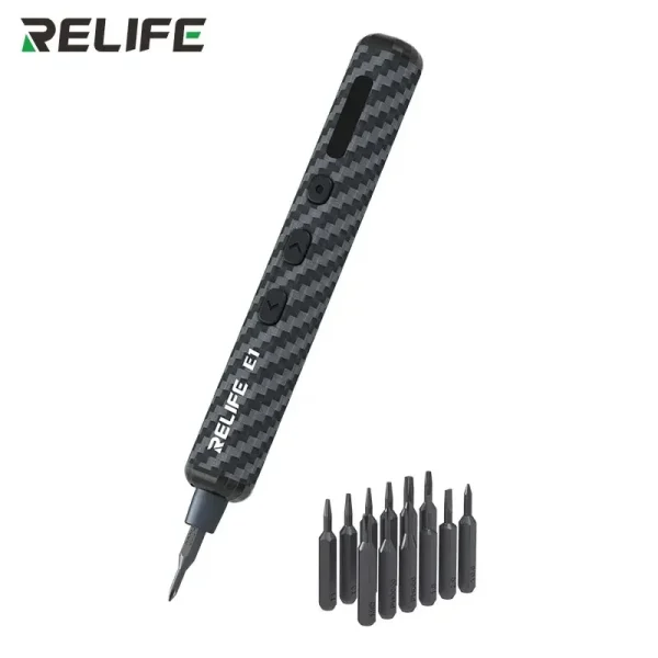 RELIFE E1 Carbon Fiber Electric Screwdriver Set 5-speed Speed Forward/reverse Rotation with LED Light for Mobile Phone Repair - Image 5