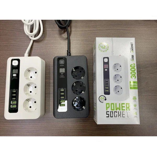 POWER SOCKET BKL-04EU 5USB+3 SOCKET 2500W 3.4A MAX - Image 2