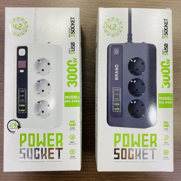 POWER SOCKET BKL-04EU 5USB+3 SOCKET 2500W 3.4A MAX - Image 3