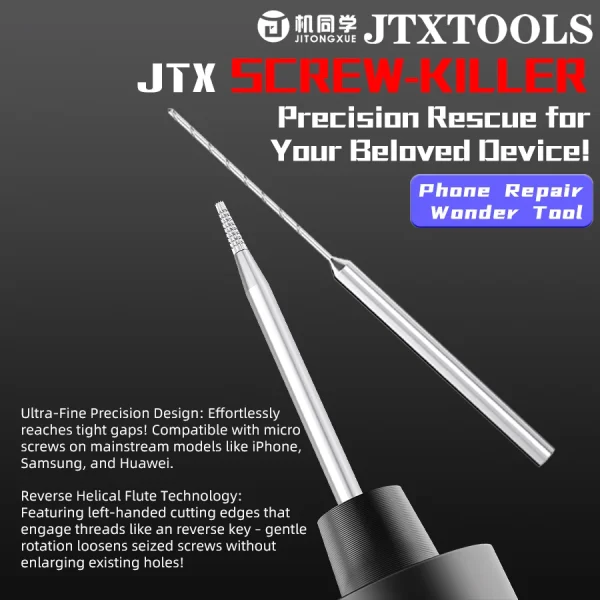 JTX SK-1 Alloy Piercing and Sliding Drill Bit for Removing Stripped Thread Screws - Image 2