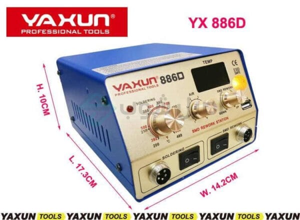 YAXUN 886D 2 in 1 hot air and air soldering station